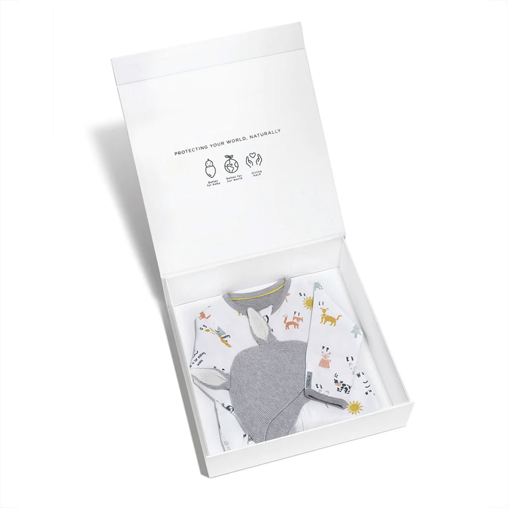 Kit & Kin Supersoft Organic Cotton Babygrow & Hat Gift Set - Earthmother.ie