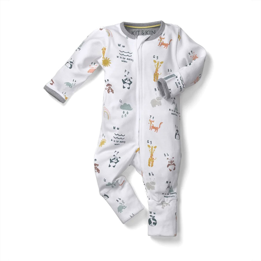 Kit & Kin Supersoft Organic Cotton Babygrow & Hat Gift Set - Earthmother.ie