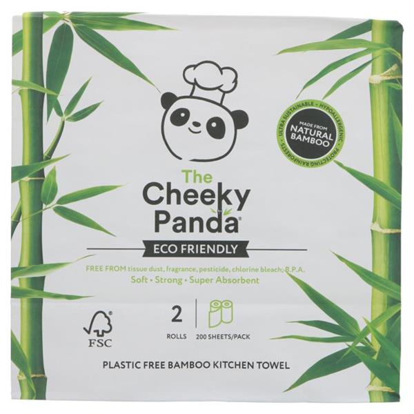 Cheeky Panda 100% Natural & Sustainable Bamboo Kitchen Rolls - 2 Pack