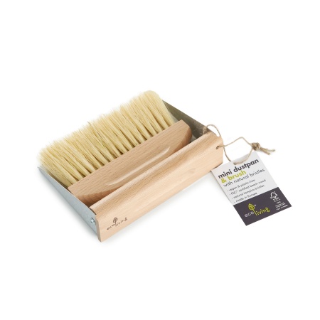 ecoLiving Plastic Free Dust Pan and Brush Mini Set