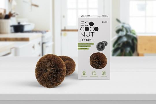 Eco Coconut Multipurpose Scourer - Plastic Free Non Scratch Biodegradable Twin Pack