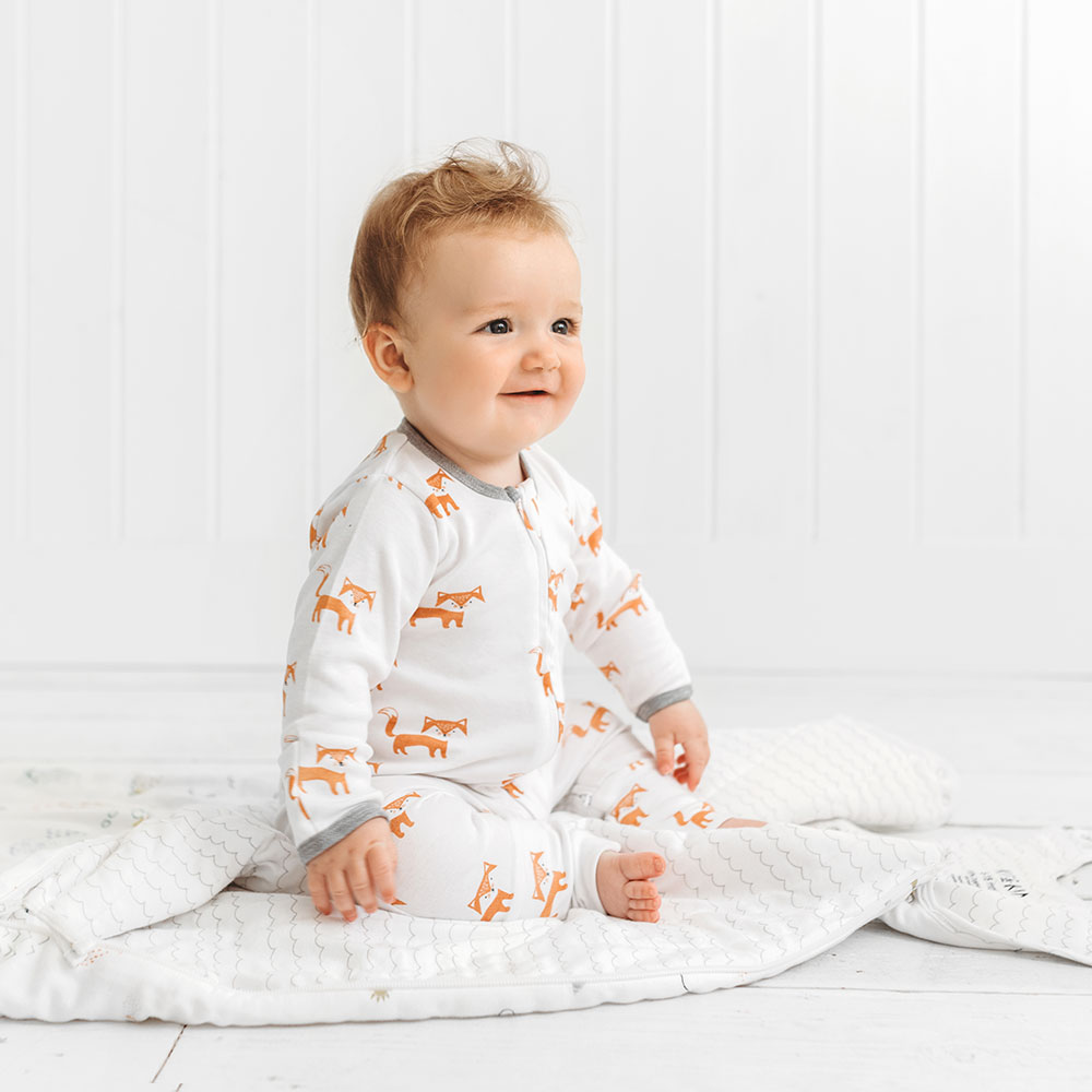 Kit & Kin Supersoft Durable Organic Cotton Babygrow - Extra Gentle on Skin - Fox