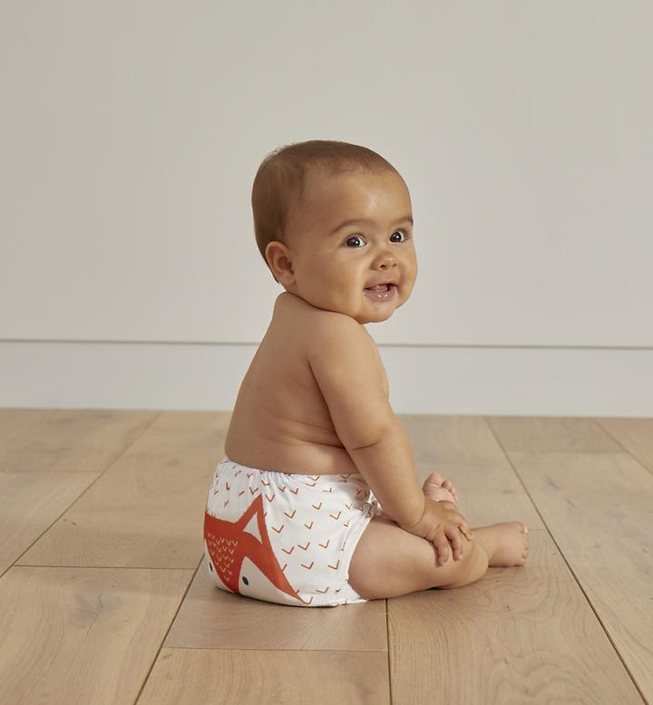 Kit & Kin Reusable All in One Birth to Potty Cloth Nappy Fox