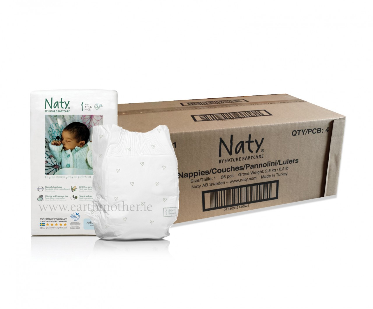 Naty Nature Babycare Monthly Value Box Size 2 (6-13lbs/3-6kgs)