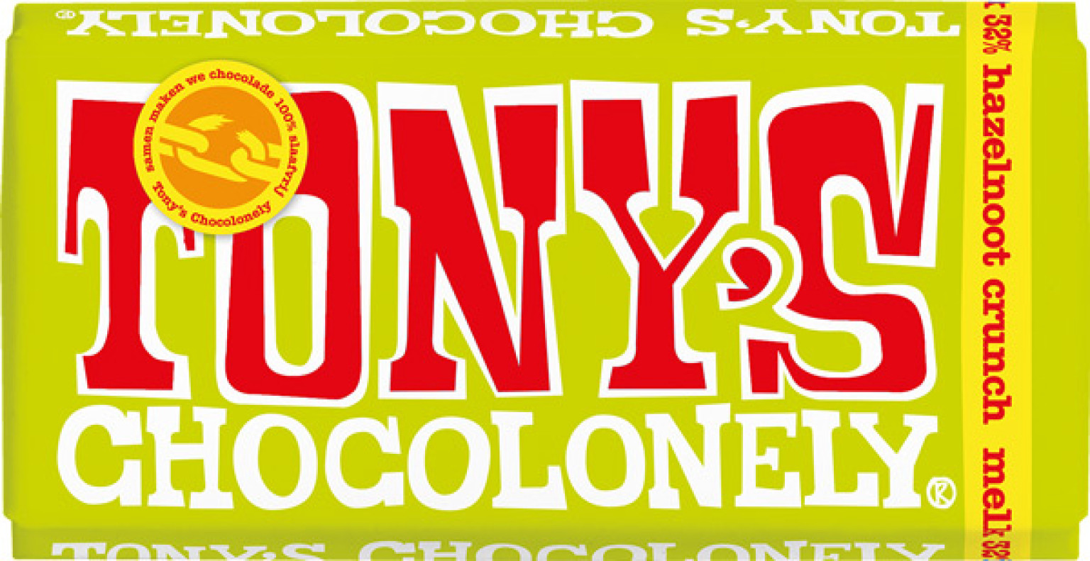 Tonys Chocolonely Fairtrade Chocolate Bar - Milk Creamy Hazelnut Crunch