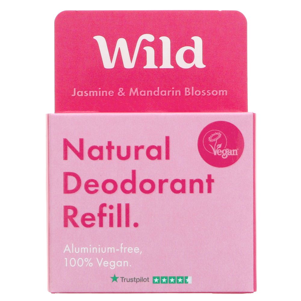 Wild Refillable Deodorant Pink Case Jasmine - Earthmother.ie