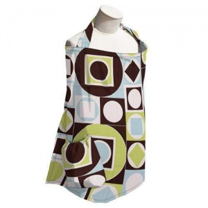 Planetwise Nursing Cover with Handy Pocket and Storage Bag Geometric Studio