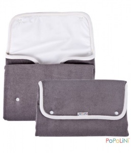 Popolini Organic Cotton Travel Nappy Changing Mat - Grey