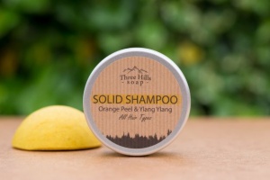 Three Hills Soap Solid Shampoo for All Hair Types - Orange Peel and Ylang Ylang