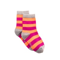 Polly and Andy Bamboo Socks - Sustainable Antibacterial Soft Seams- Kids Pink Stripe