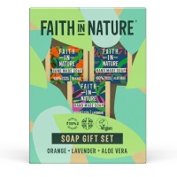 Faith In Nature Soap Stack Gift Set - Orange, Aloe Vera & Lavender