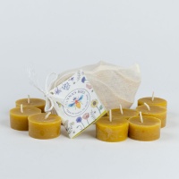 Hanna's Beeswax Pure Beeswax Tealight Candles 8 pack - Purifies the Air and Warm Soothing Glow