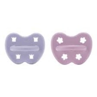 Hevea Natural Baby Soothers 2 Pack - Orthodontic Teat - Violet & Light Orchid