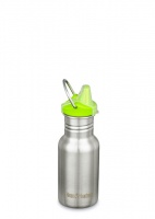 Klean Kanteen Kids Stainless Steel Sippy Water Bottle 355ml Brushed Steel