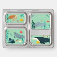 Planetbox Stainless Steel Launch Lunchbox - Hearty Lunch Size with Under the Sea Magnets