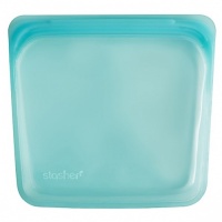 Stasher Reusable Sandwich Bag - Cook Freeze Store - Zero Plastic - Aqua