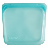 Stasher Reusable Sandwich Bag - Cook Freeze Store - Zero Plastic - Aqua