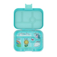 Yumbox Classic 6 Compartment Lunchbox Misty Aqua with Unicorn Tray