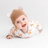 Kit & Kin Supersoft Organic Cotton Baby Hat With Bear Ears