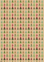 Eco Christmas Wrapping Paper Bundle 10 Sheets - 100% Recycled Paper Christmas Trees