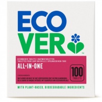 Ecover All in One Dishwasher Tablets - Salt & Rinse Aid Built In - XL 100 Tabs Lemon & Mandarin