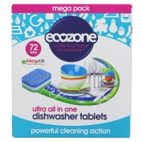 Ecozone Ultra All in One Dishwasher Tablets - Cleans Naturally 72s