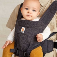 Ergobaby Aerloom Baby Carrier - Activewear Material to Move & Stretch - Charcoal Black
