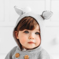 Kit & Kin Supersoft Organic Cotton Baby Cardigan With Bunny Ears