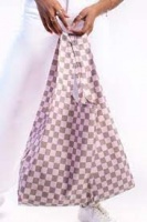 Kind Bag Fold Away Shopping Bag from Recycled Plastic Bottles Medium Checkerboard