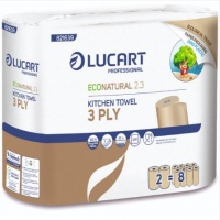 Lucart EcoNatural 3-Ply Kitchen Rolls from 100% Recycled Paper - 2 Bumper Rolls