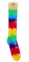 Polly and Andy Adults Soft Bamboo Socks with Seamless Toes - Tie Dye Knee High