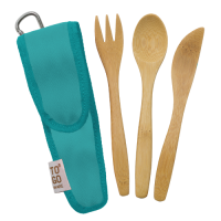 To Go Ware Classic Bamboo Reusable Kids Cutlery Set with Recycled Plastic Case Berry