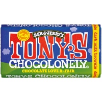 Tonys Chocolonely Fairtrade Chocolate Bar - Ben & Jerrys Milk Dark Brownie