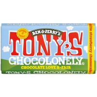 Tonys Chocolonely Fairtrade Chocolate Bar - Ben & Jerrys White Strawberry Cheesecake