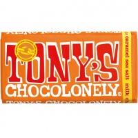 Tonys Chocolonely Fairtrade Chocolate Bar - Milk Chocolate Caramel Sea Salt