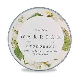 Warrior Sensitive Natural Cream Deodorant  – Plastic free Baking Soda Free - Grapefruit and Green Tea