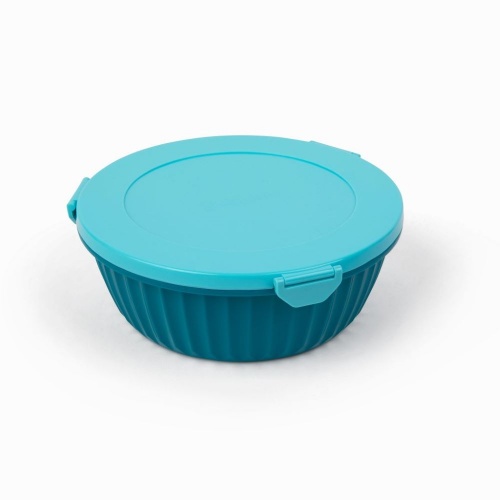 Yumbox Poke Bowl with Removable Divider & Leakproof Dip Cup - Lagoon Blue