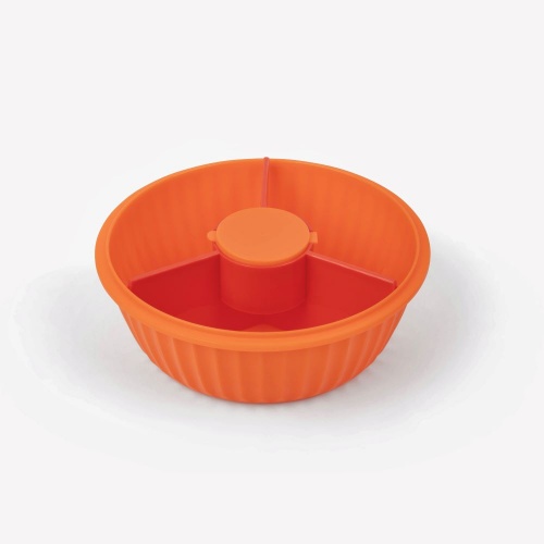 Yumbox Poke Bowl with Removable Divider & Leakproof Dip Cup - Tangerine Orange